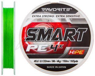 Шнур Favorite Smart PE 4x 150м (салат.) #0.8/0.153 мм 4.6 кг