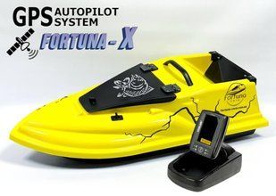 GPS (Fortuna-X) Ехолот Toslon TF520 Прикормочний кораблик Фурія Шторм Жовтий
