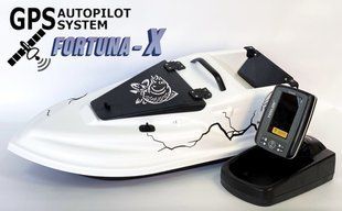 GPS (Fortuna-X) Ехолот Toslon TF520 Прикормочний кораблик Фурія Шторм Білий