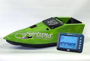 Кораблик для прикормки Фортуна (27000 mAh) з ехолотом Toslon300 350, Кавуновий