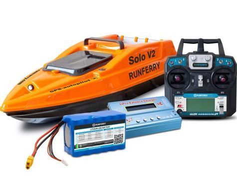 Runferry SOLO V2 GPS (9+1) + Ехолот Lucky FF918 Короповий кораблик Orange