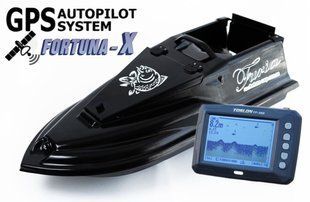Кораблик для рыбалки Фурия Фюжн с GPS (Fortuna-X) та Toslon TF300 Черный