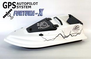 Прикормочний кораблик Фурія Шторм з GPS Fortuna-X Білий