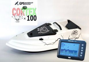 GPS Cortex 6+1 Ехолот Toslon TF300 Прикормочний кораблик Фурія Шторм Білий