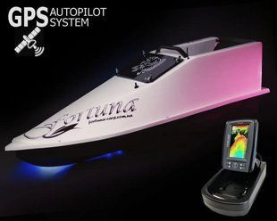 GPS (Cortex 6+1), Ехолот Toslon TF520, Професійний кораблик Фортуна (45000 mAh) Білий