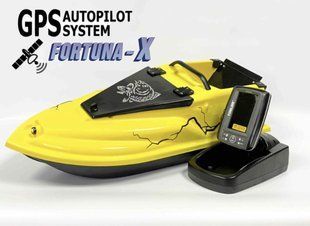 Кораблик для рыбалки Фурия Фюжн с GPS (Fortuna-X) и Эхолотом Toslon TF520 Желтый