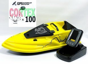 GPS Cortex 6+1 Эхолот Toslon TF520 Кораблик для рыбалки Фурия Шторм Желтый