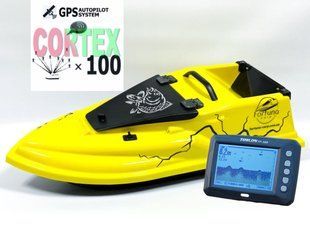 GPS (MaxiCortex) Ехолот Toslon TF300 Прикормочний кораблик Фурія Шторм Жовтий