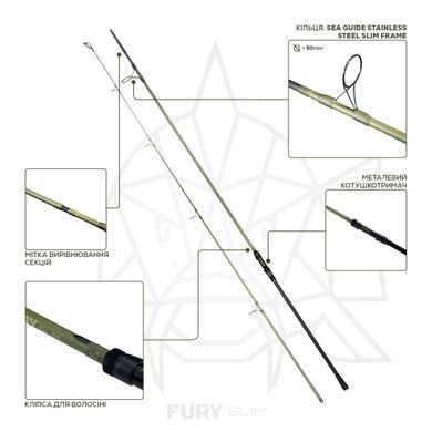 Вудилище коропове GC G.Carp Fury Slim 3.90м 3.5lb