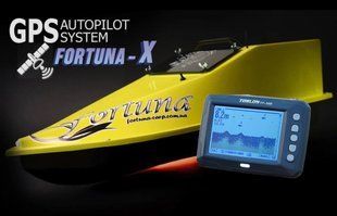 Кораблик Фортуна з GPS автопілотом Fortuna X та ехолотом Toslon300 на 27000mAh Жовтий
