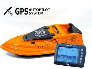 GPS (V3_9+1) Ехолот Toslon TF300 Прикормочний кораблик Фурія Шторм Помаранчевий