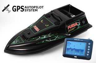 GPS (V3_9+1) Ехолот Toslon TF300 Прикормочний кораблик Фурія Шторм Чорний