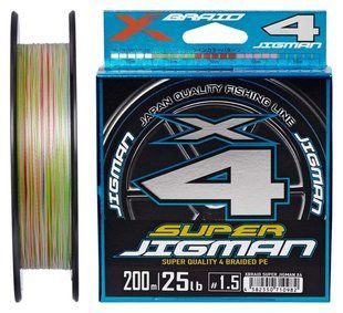 Шнур YGK X-Braid Super Jigman X4 200m #1.2/0.185mm 20lb/9.0kg