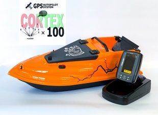 Кораблик для риболовлі Фурія Фюжн з GPS (Maxi Cortex) і Ехолотом Toslon TF520 Помаранчевий