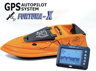 GPS (Fortuna-X) Ехолот Toslon TF300 Прикормочний кораблик Фурія Шторм Помаранчевий