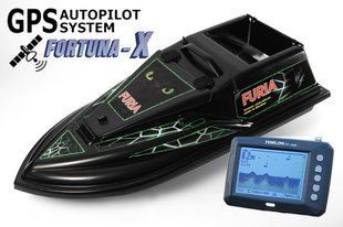 GPS (Fortuna-X) Ехолот Toslon TF300 Прикормочний кораблик Фурія Шторм Чорний